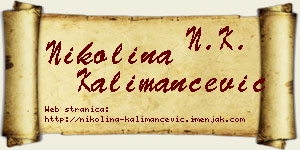 Nikolina Kalimančević vizit kartica